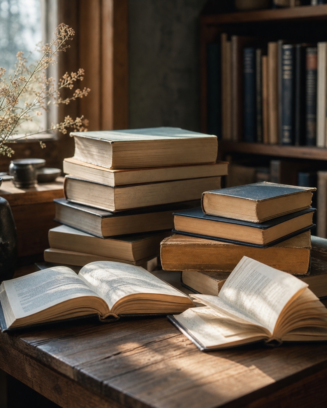 Alte Bücher als Bild für frühe Neugier und selbstständiges Lernen